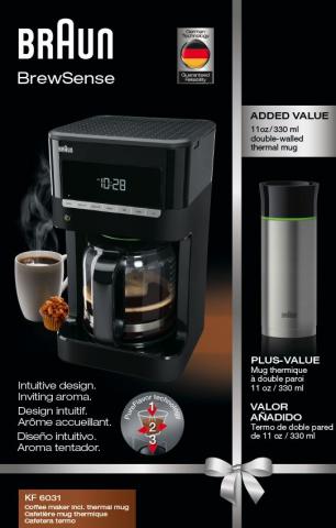 Braun KF6031 0X13211016 BrewSense Coffee Maker 3107 - KF6031BK Camping Kaffee
